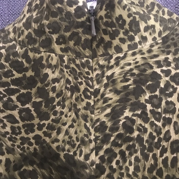 Olive Leopard Print Dana Buchman Dress - Picture 3 of 6